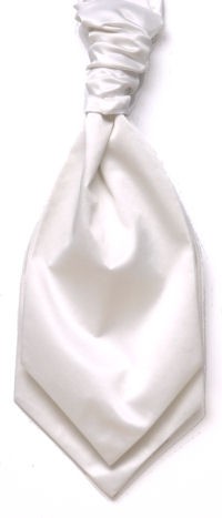 Boys Satin Polyester Wedding Cravat - Plain White ((YCR1847/2))