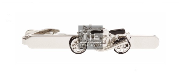 Silver Motor Bike Rhodium Plated Tie Clip #100-1031