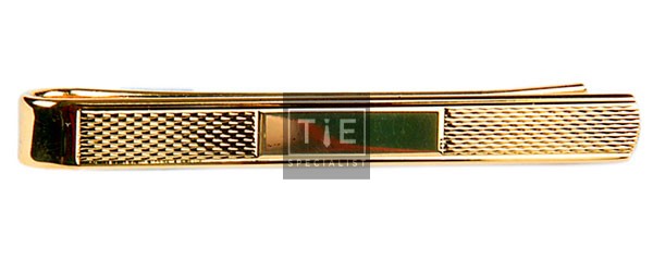 Gold Barley With Center Space Gold Plated Tie Clip #100-2878