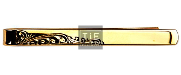 Gold Leaf Design Gold Plated Tie Clip #100-9038