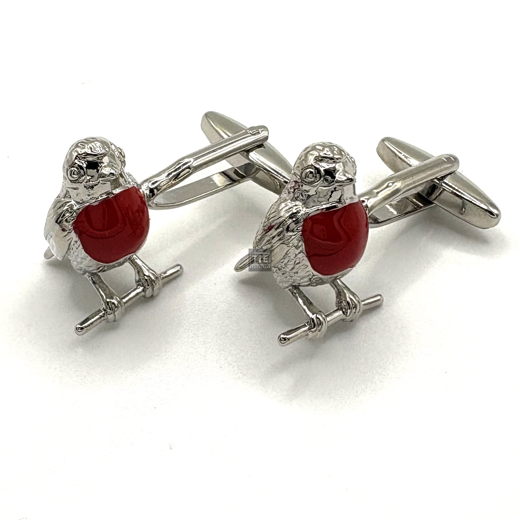 Robin Bird Motif Red Chest Cufflinks