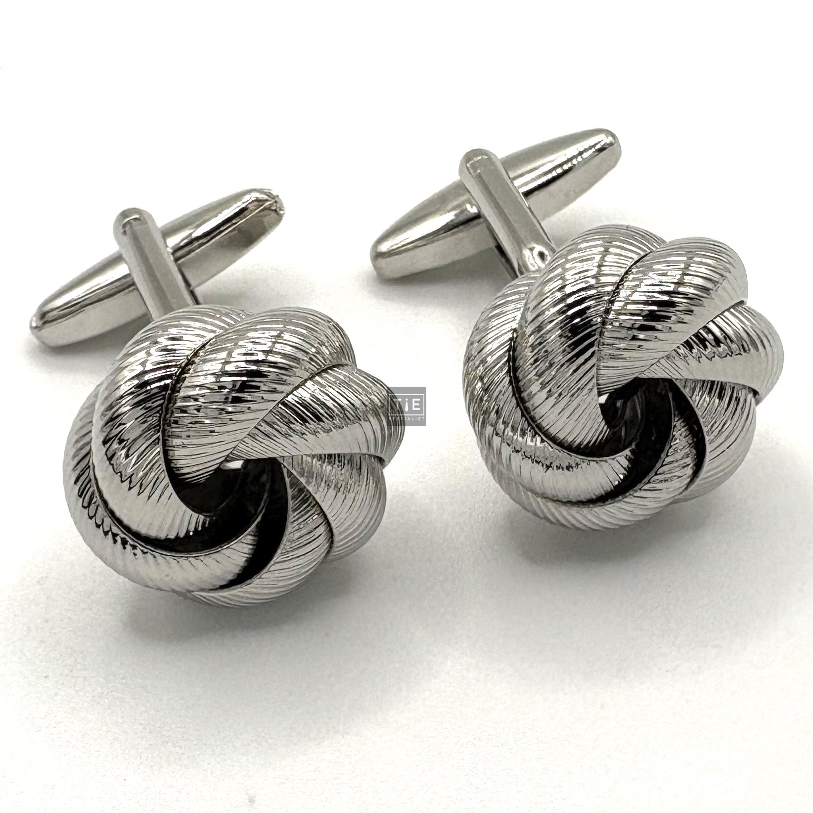 Silver Plated Interwoven Knot Cufflinks