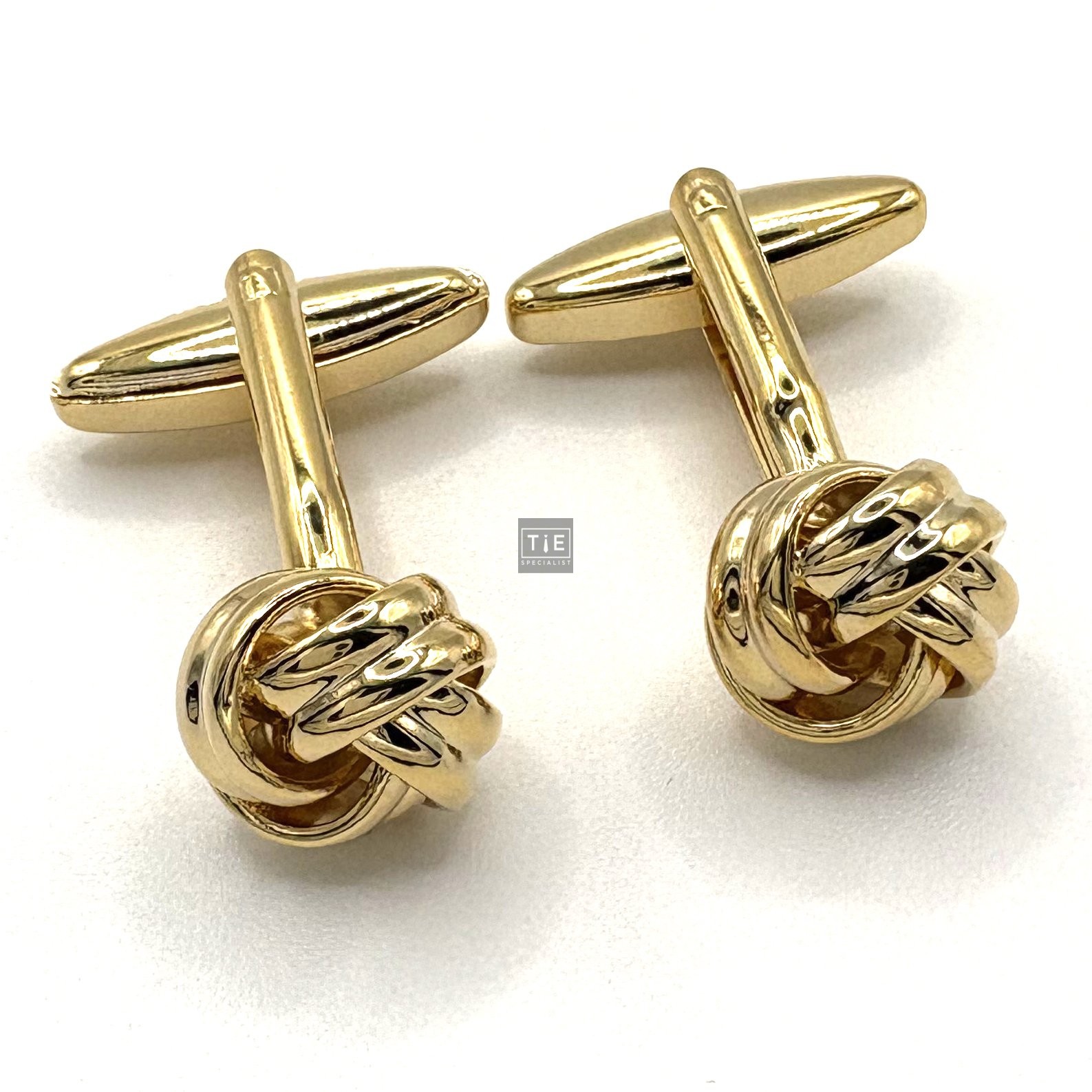 Gold Plate Polished Knot Cufflinks