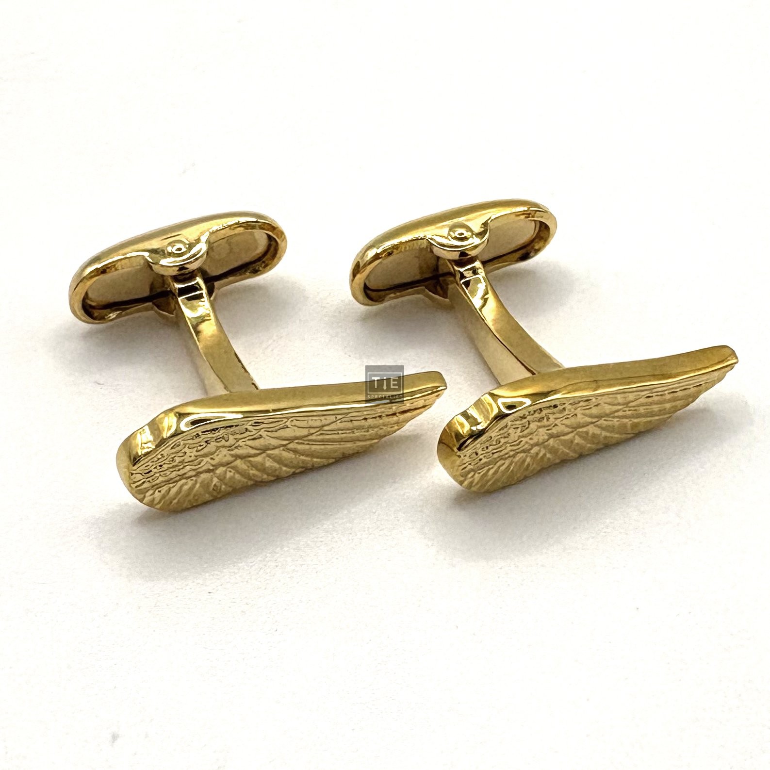 Gold Plated Wing Feather Novelty Cufflinks