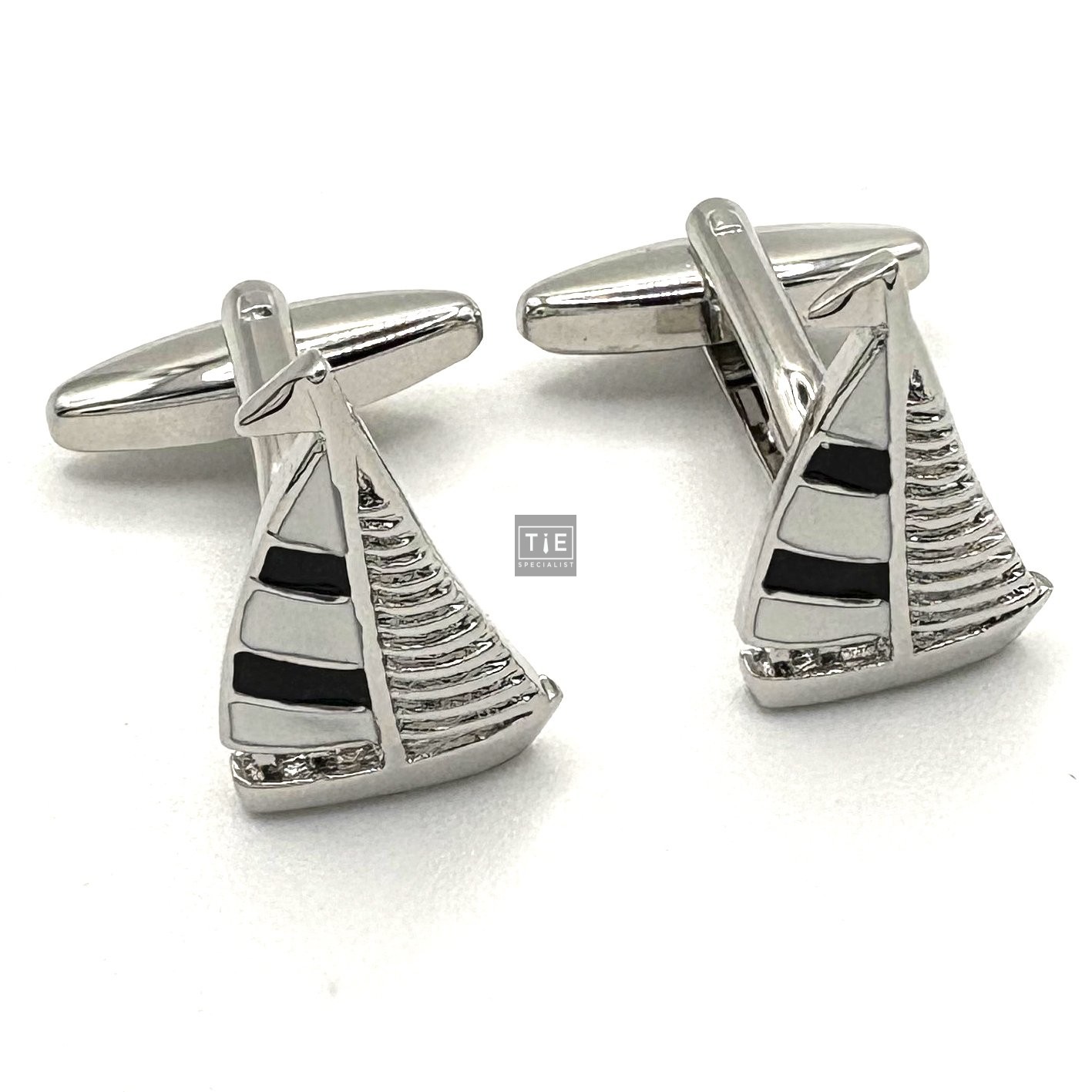 Silver Plated Sailing Boat Nautical Cufflinks