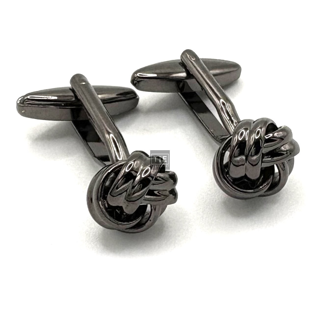 Gunmetal Polished Knot Cufflinks