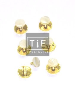 Dress Shirts Studs - Gold Colour and Pearl #Stud2/2