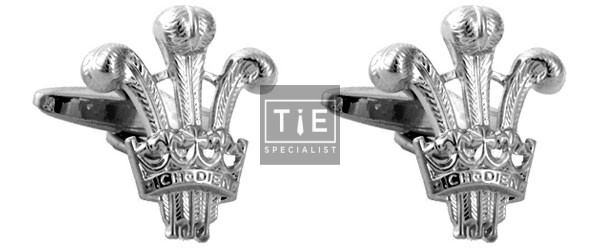 Silver Prince of Wales Rhodium Plated Cufflinks #90-1040