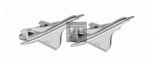 Silver Concorde Rhodium Plated Cufflinks #90-1117