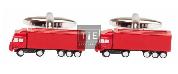 Red Lorry Rhodium Plated Cufflinks #90-1469