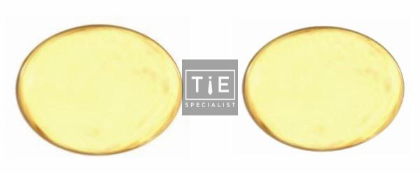 Gold Large Oval Gold Plated Cufflinks #90-7021