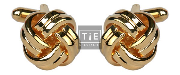 Gold Knot Gold Plated Cufflinks #90-9032