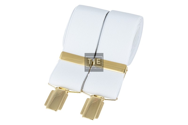 White Gold Clip Braces #BR-010