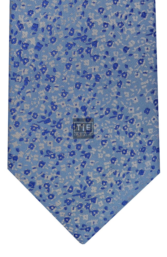 Blue Floral Ink Tie #F1596/1