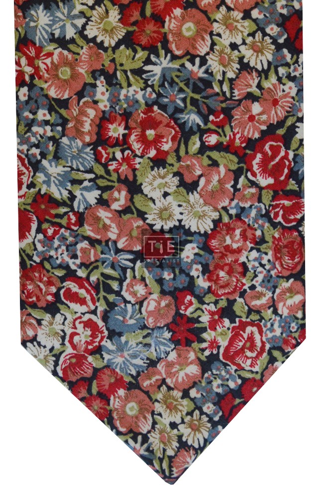 Red Felix & Isabelle Cotton Tie and Hankie Set