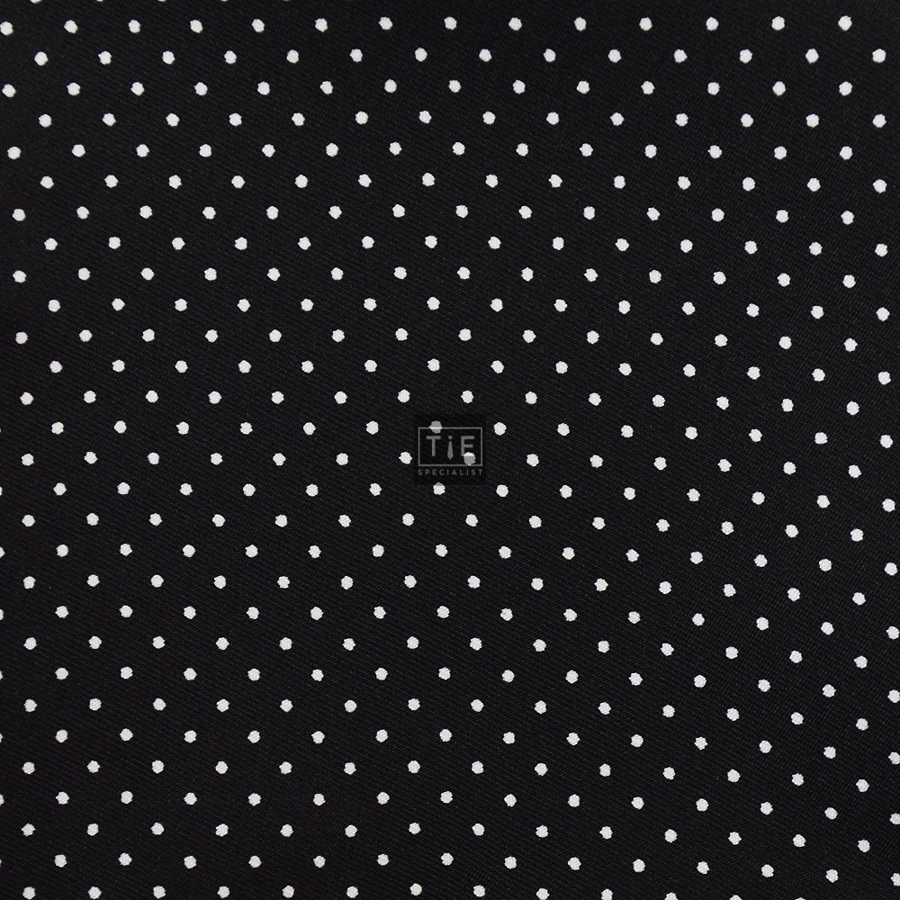 Black Contrast White Polka Dot Pocket Hankie #ROBH002/2