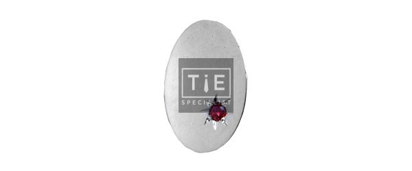 Silver Ruby Oval Tie Tac #T-1213