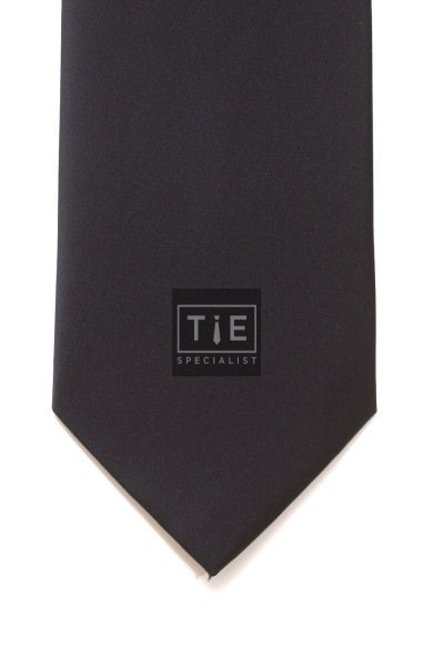 Black Satin Tie with Matching Pocket Square