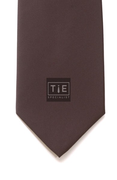 Brown Satin Tie with Matching Pocket Square