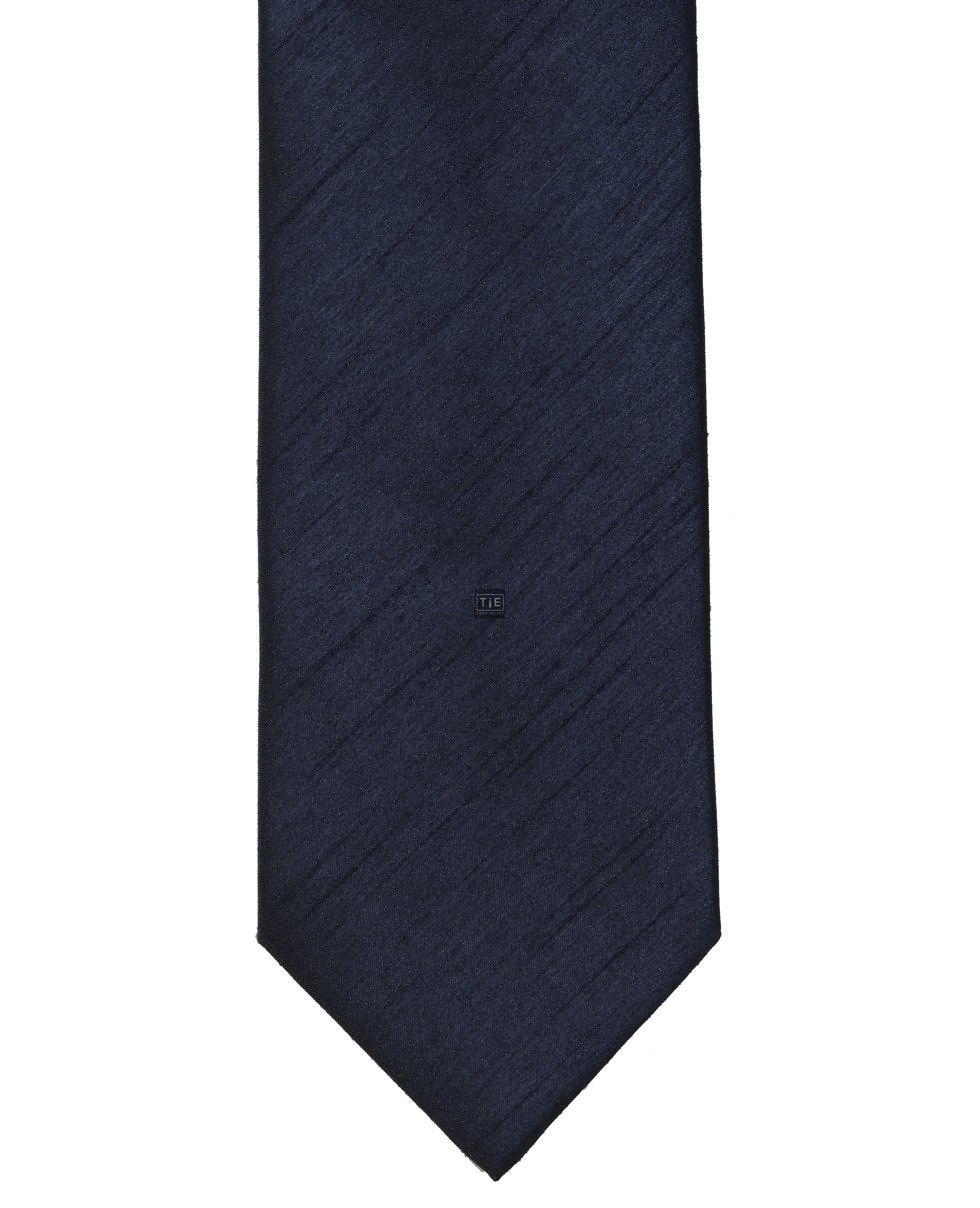 Navy Shantung Tie with Matching Pocket Hankie