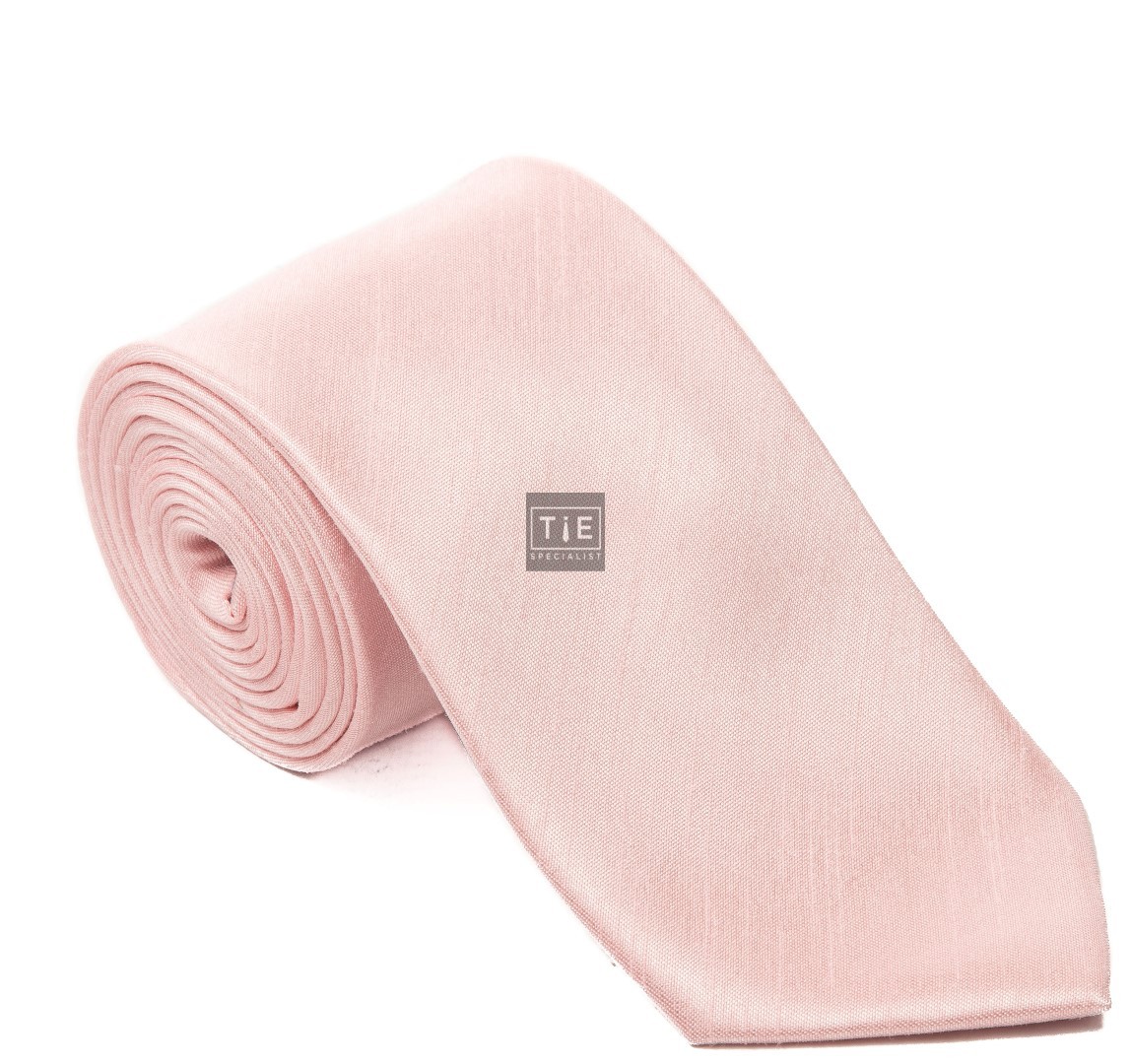 Pink Shantung Tie with Matching Pocket Hankie