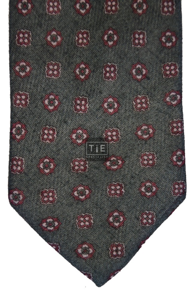 Grey Saxony Tie with Matching Pocket Square