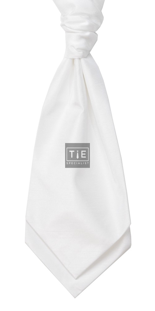 White Self Tie Shantung Cravat #WCS1864/2