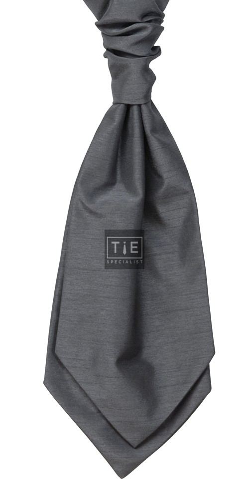 Grey Self Tie Shantung Cravat #WCS1865/1