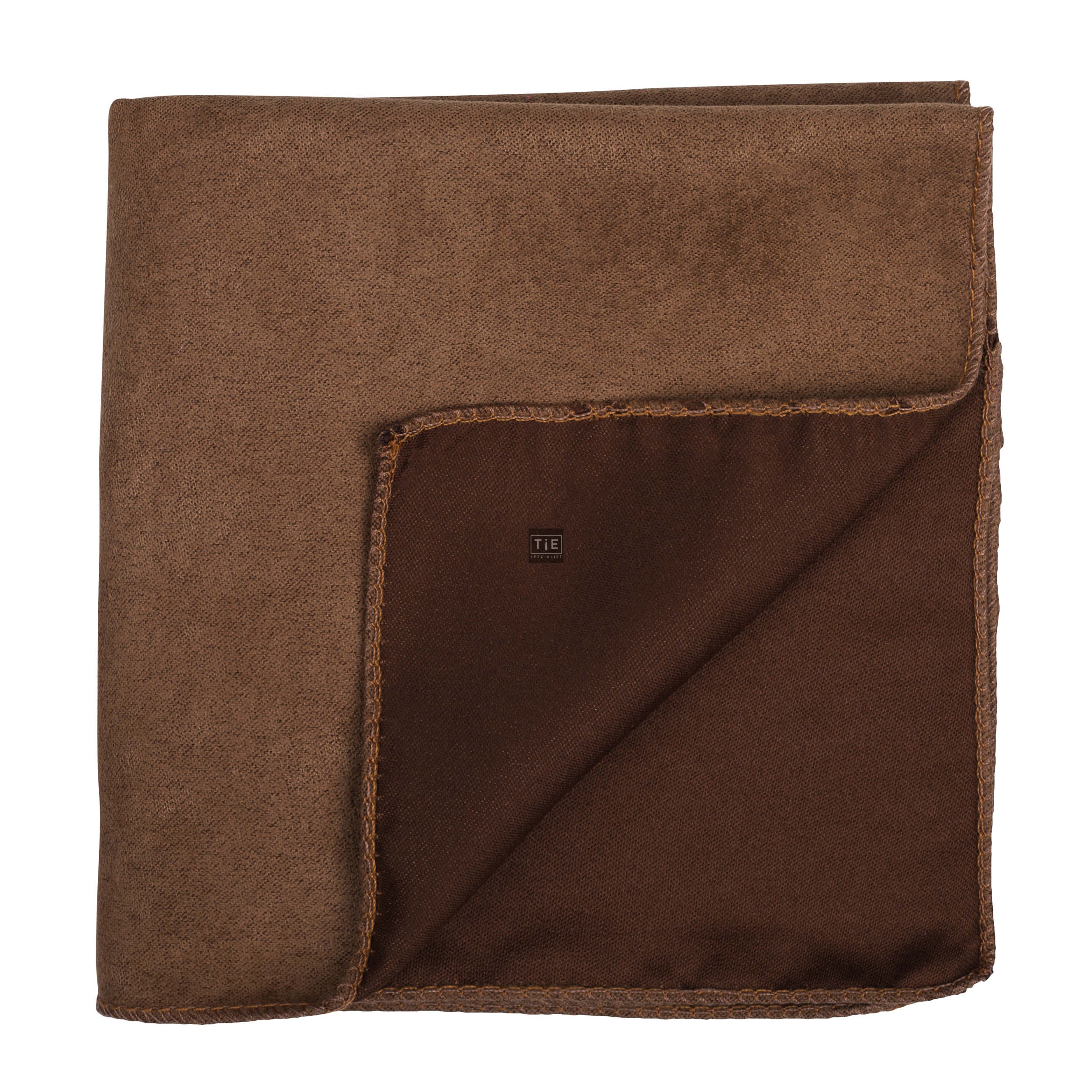 Caramel Brown Suede Pocket Square