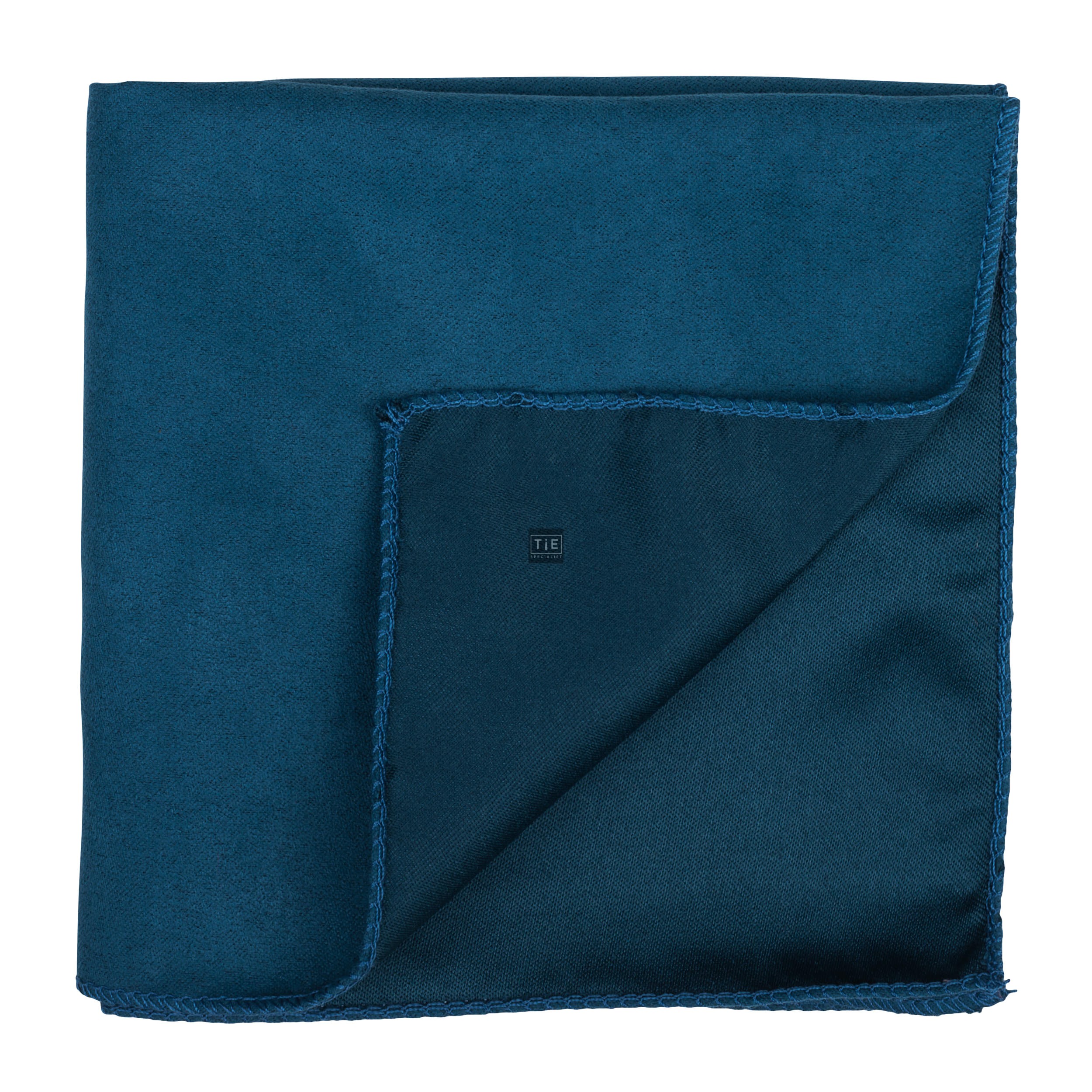 Deep Teal Suede Pocket Square