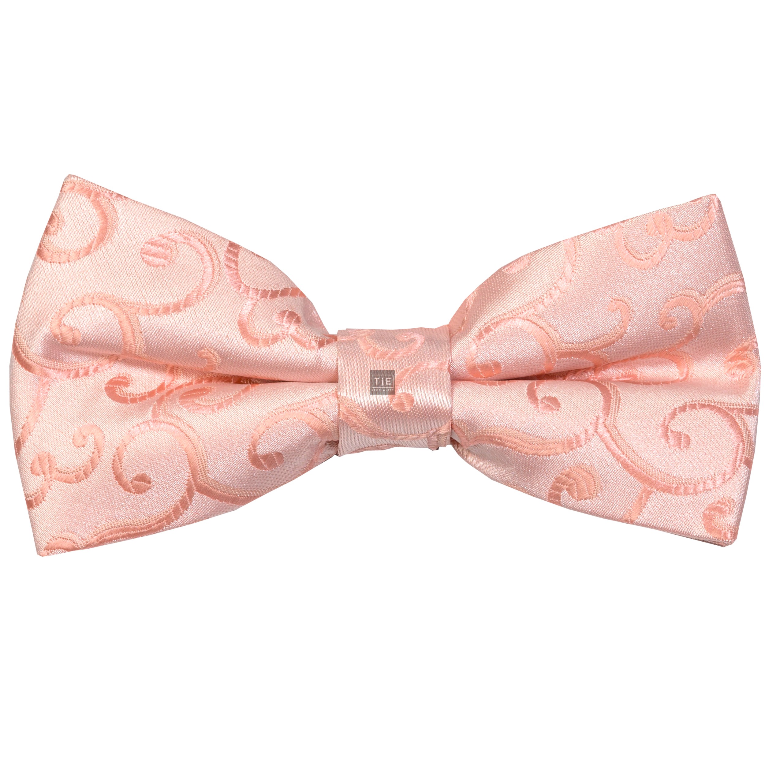 Peach Royal Swirl Wedding Bow Tie #AB-BB1001/2