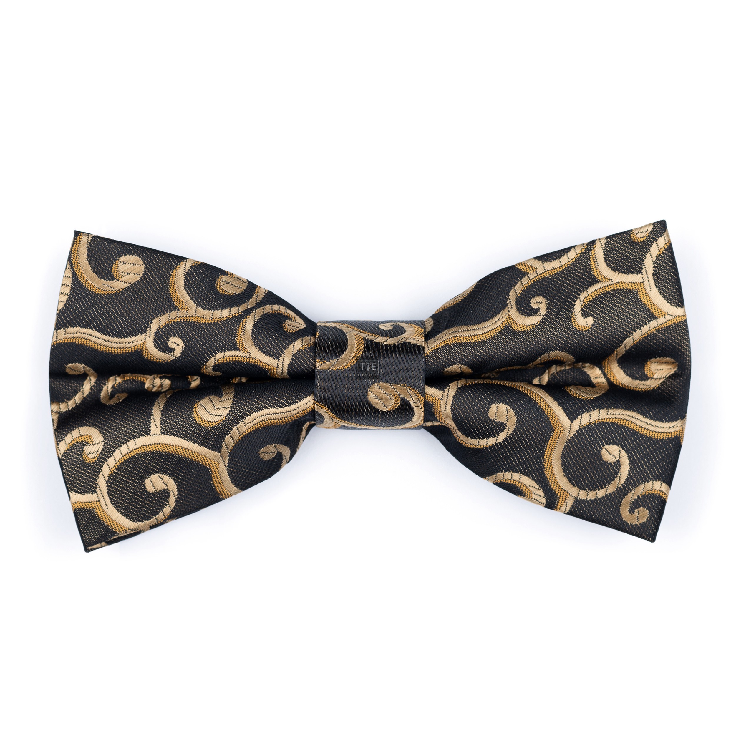 Gold on Black Royal Swirl Bow Tie #AB-BB1001/11