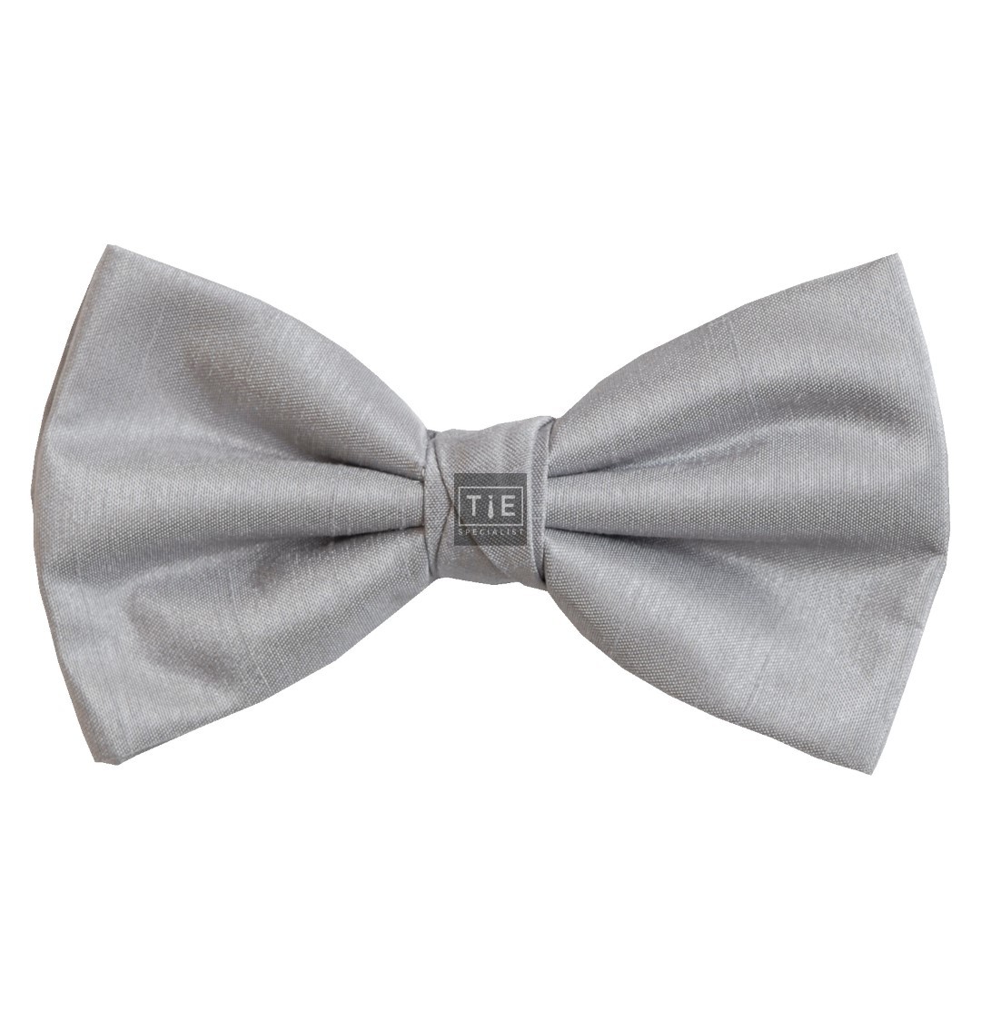 Silver Shantung Wedding Bow Tie #BB1866/2