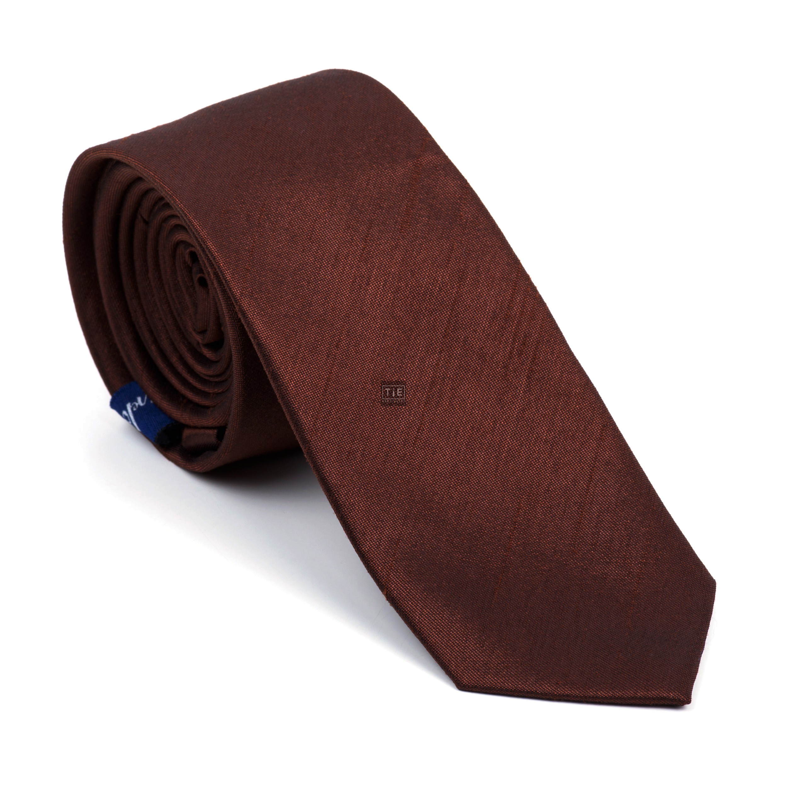 Chocolate Brown Shantung Slim Tie