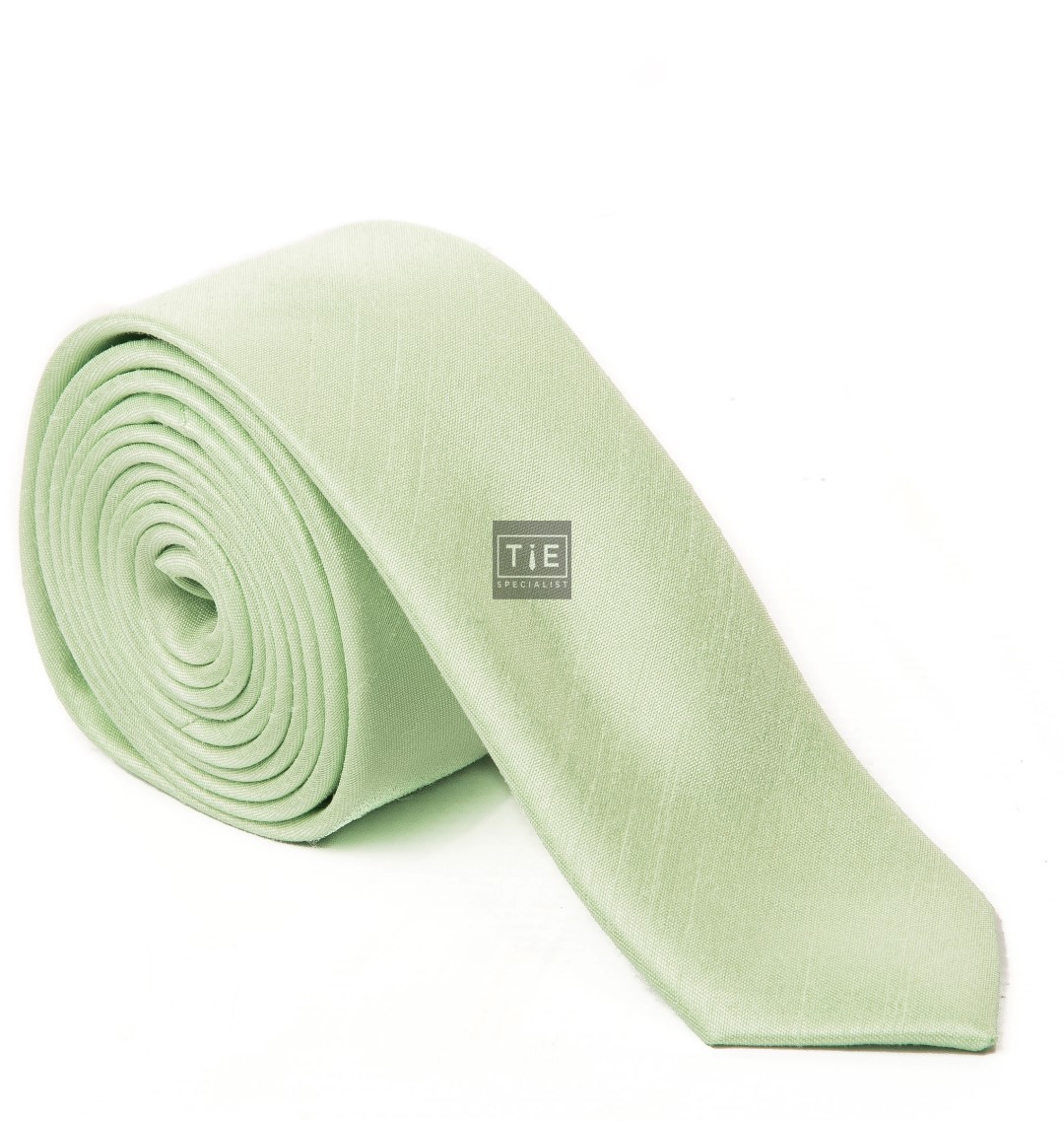 Apple Shantung Tie with Matching Pocket Hankie