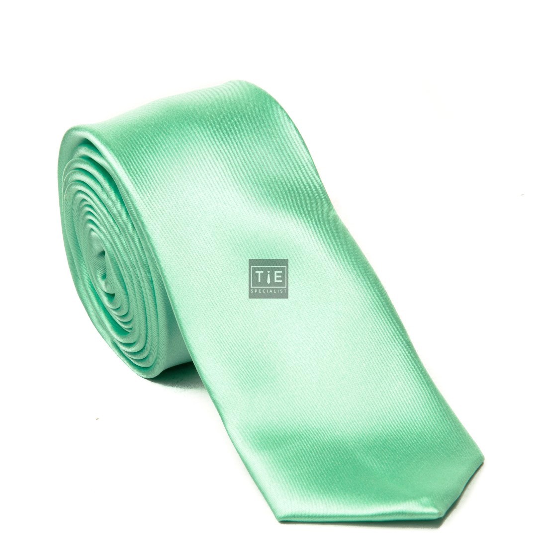 Mint Satin Tie with Matching Pocket Square