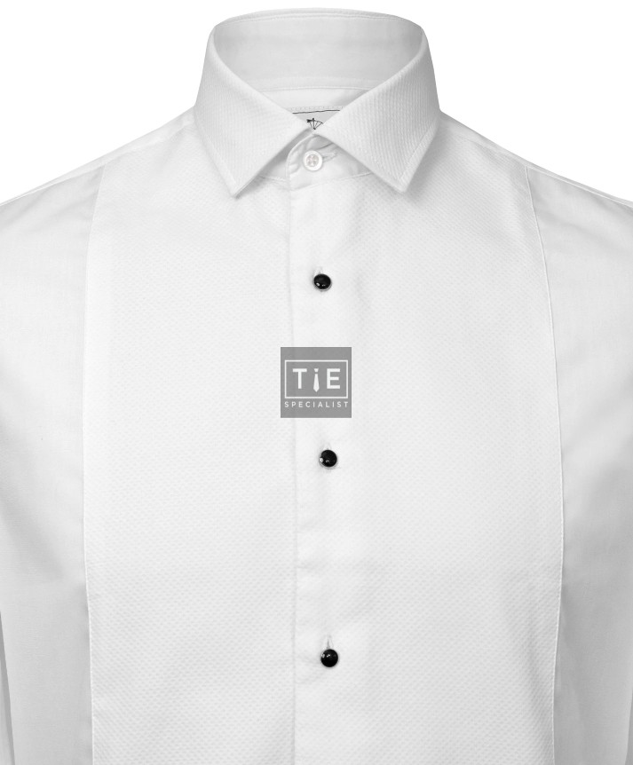 White Marcella Tailored Fit Dress Shirt, Double Cuff