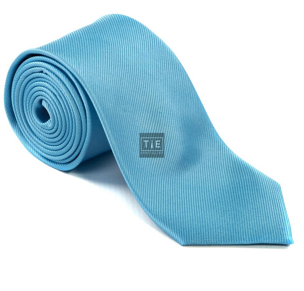 Plain Light Blue Silk Tie #S5008/4