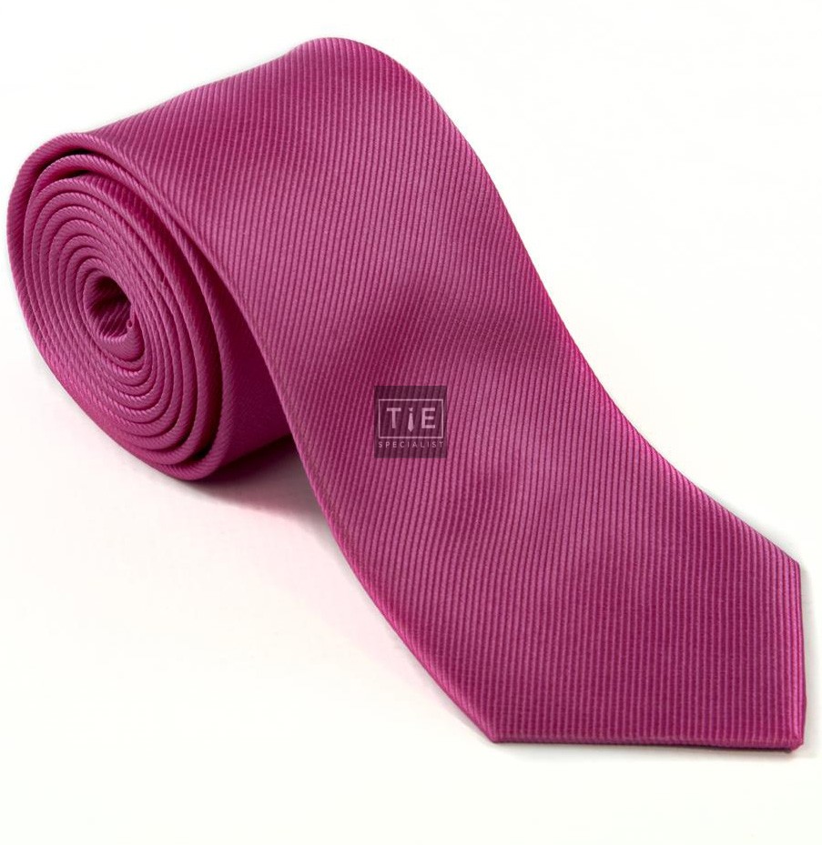 Plain Hot Pink Silk Tie #S5009/3