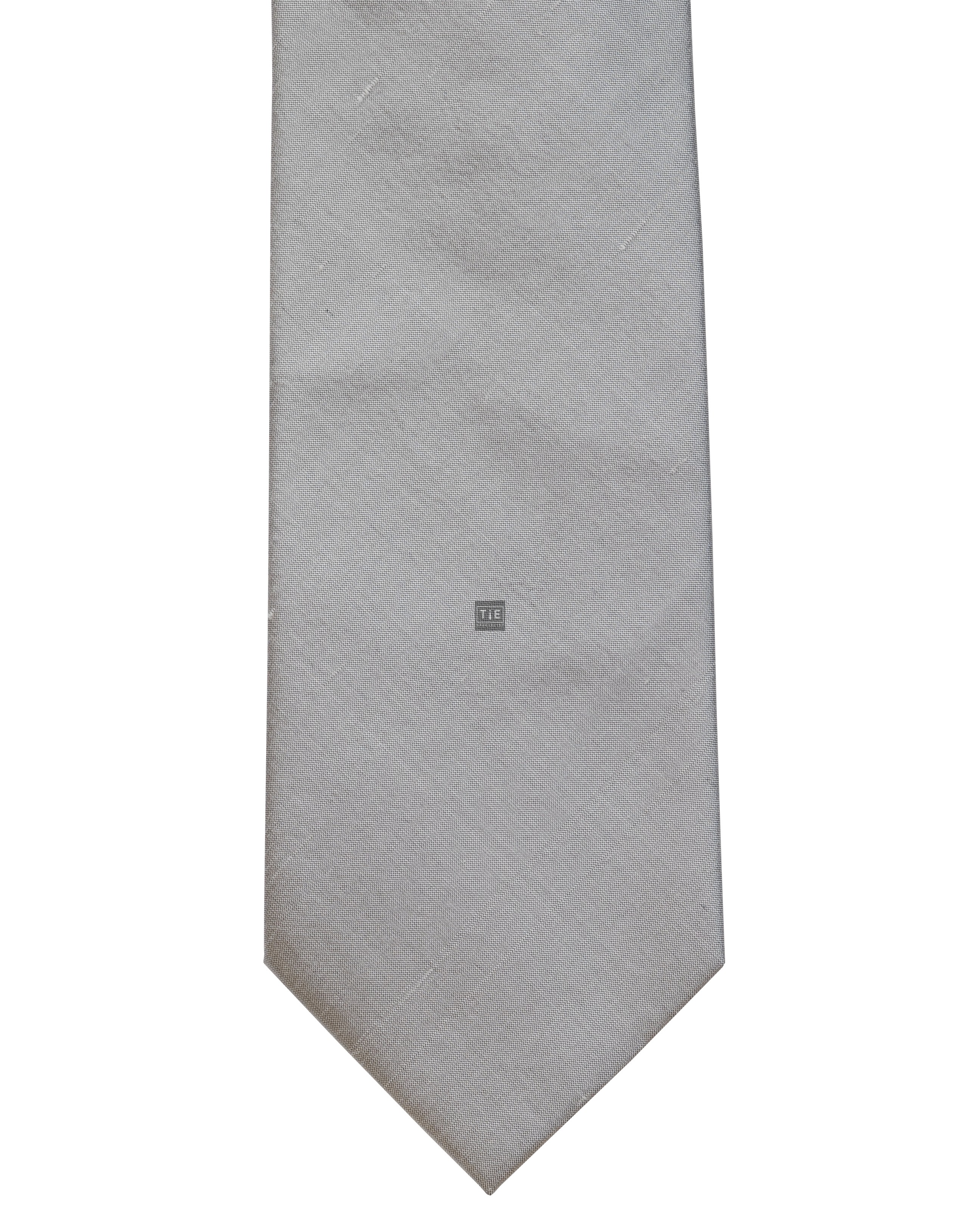 Silver Shantung Silk Tie ((S5016/2)) #LAST STOCK