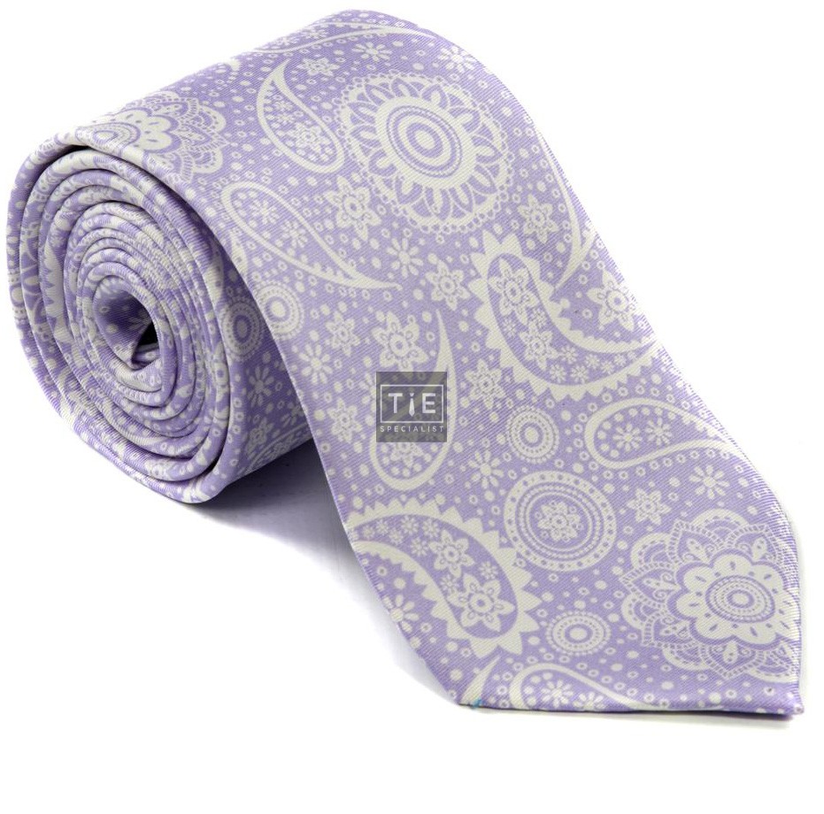Lilac Floral and Paisley Silk Tie #S5056/6 ---DISCONTINUED, LAST STOCK!---