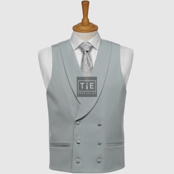 Sage Green Double-Breasted Fine Wool Formal Waistcoat