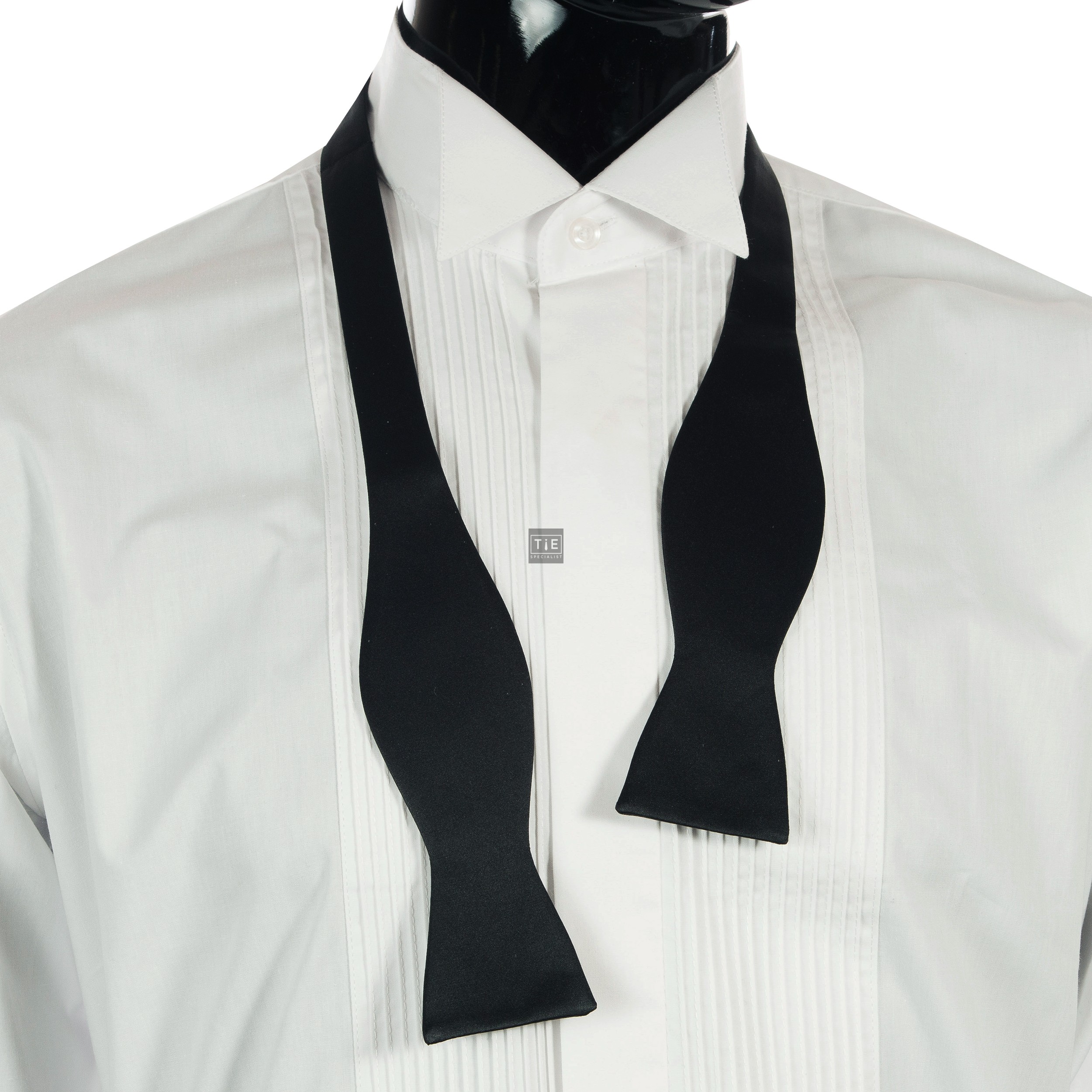 Slim Black Satin Self Tie Bow Tie #SB1847N/1