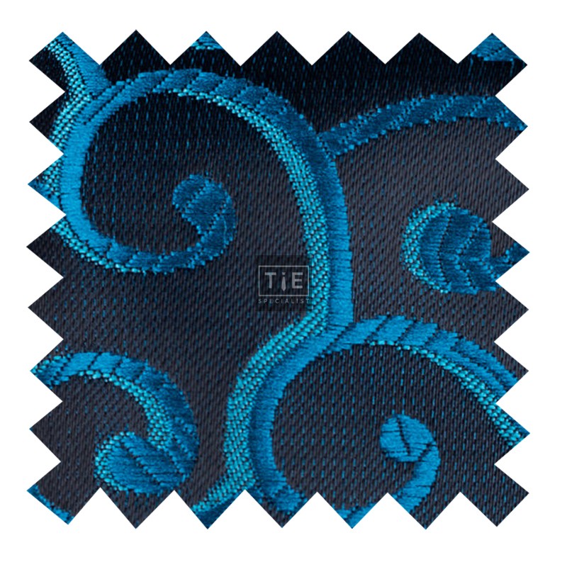 Teal on Black Royal Swirl Swatch #AB-SWA1001/12