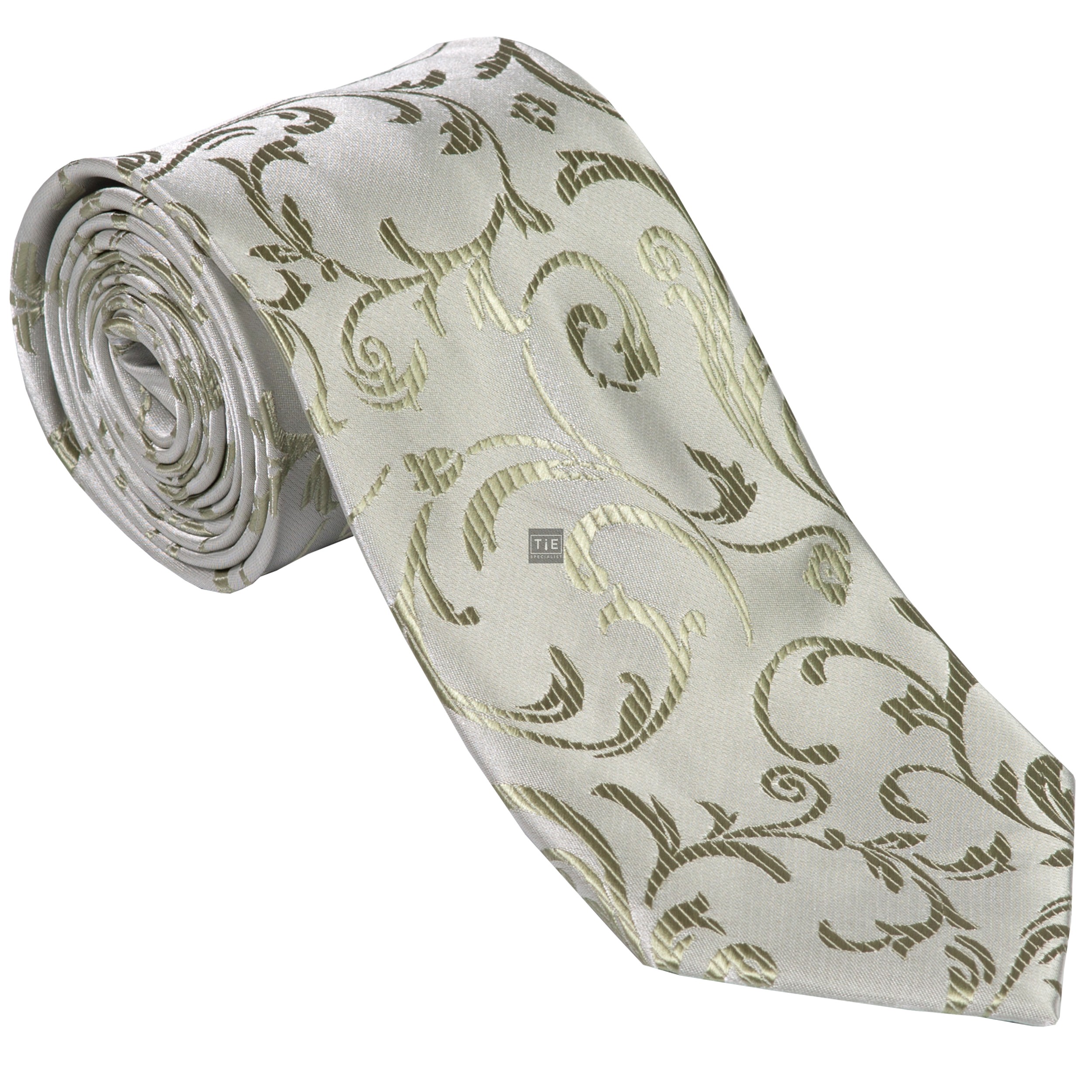 Emerald Green Swirl Leaf Wedding Tie #AB-T1000/12