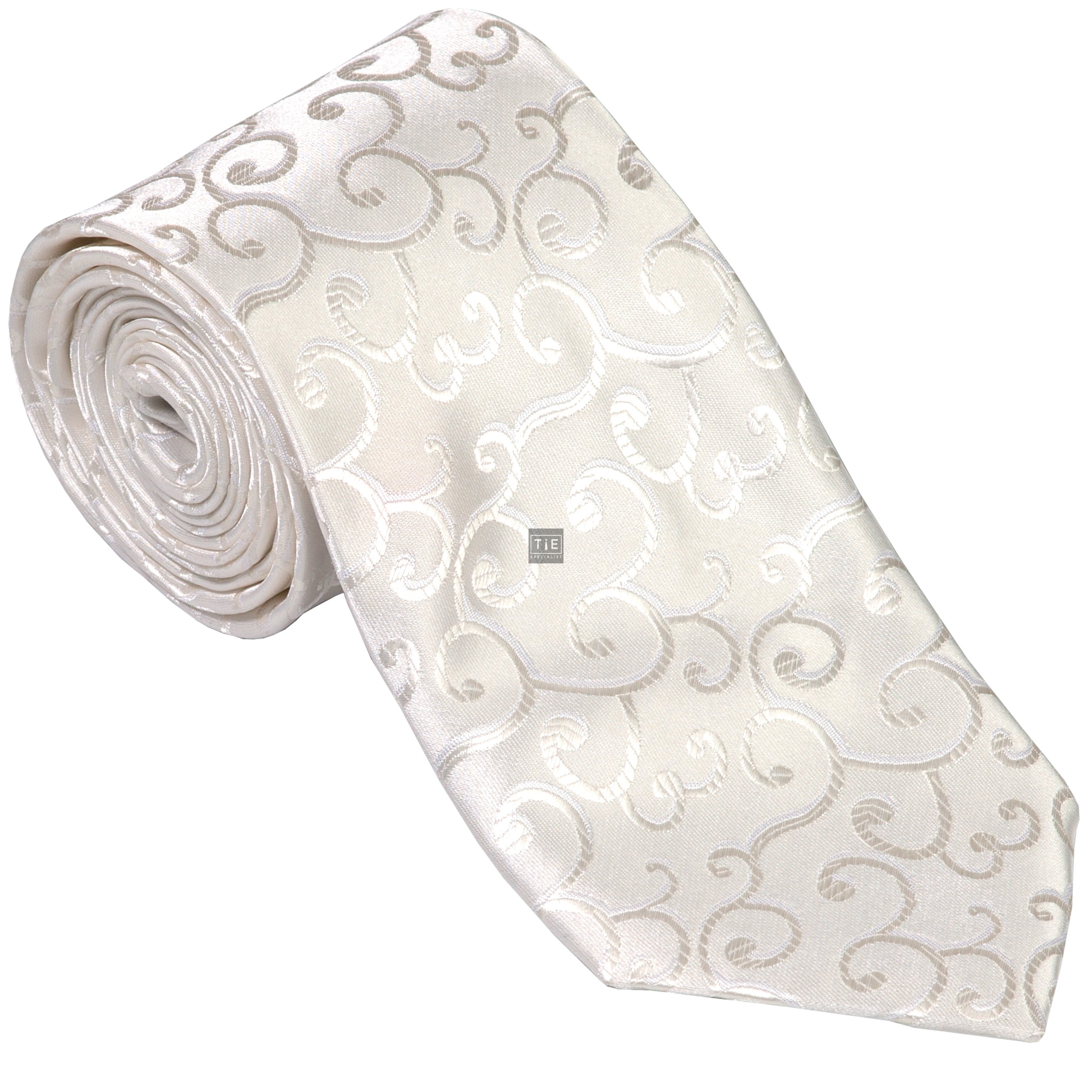 Ivory Royal Swirl Wedding Tie #AB-T1001/6