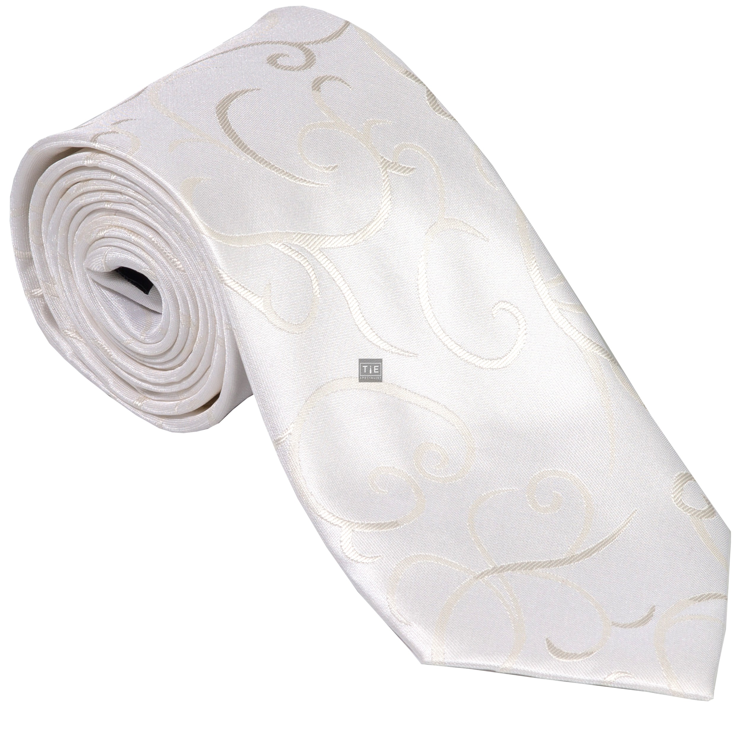 Ivory Modern Scroll Wedding Tie #AB-T1002/4