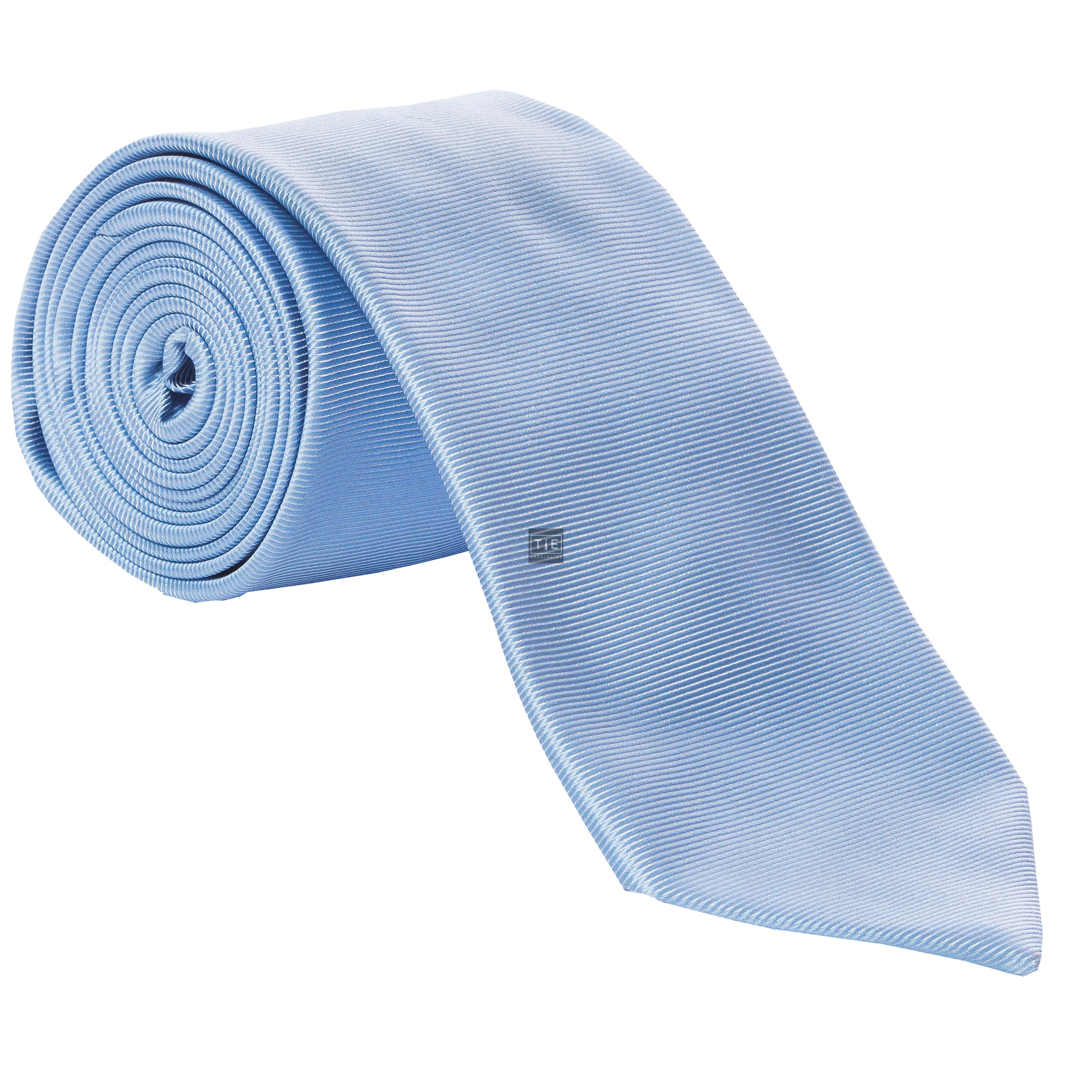 Blue Fine Twill Tie with Matching Pocket Square