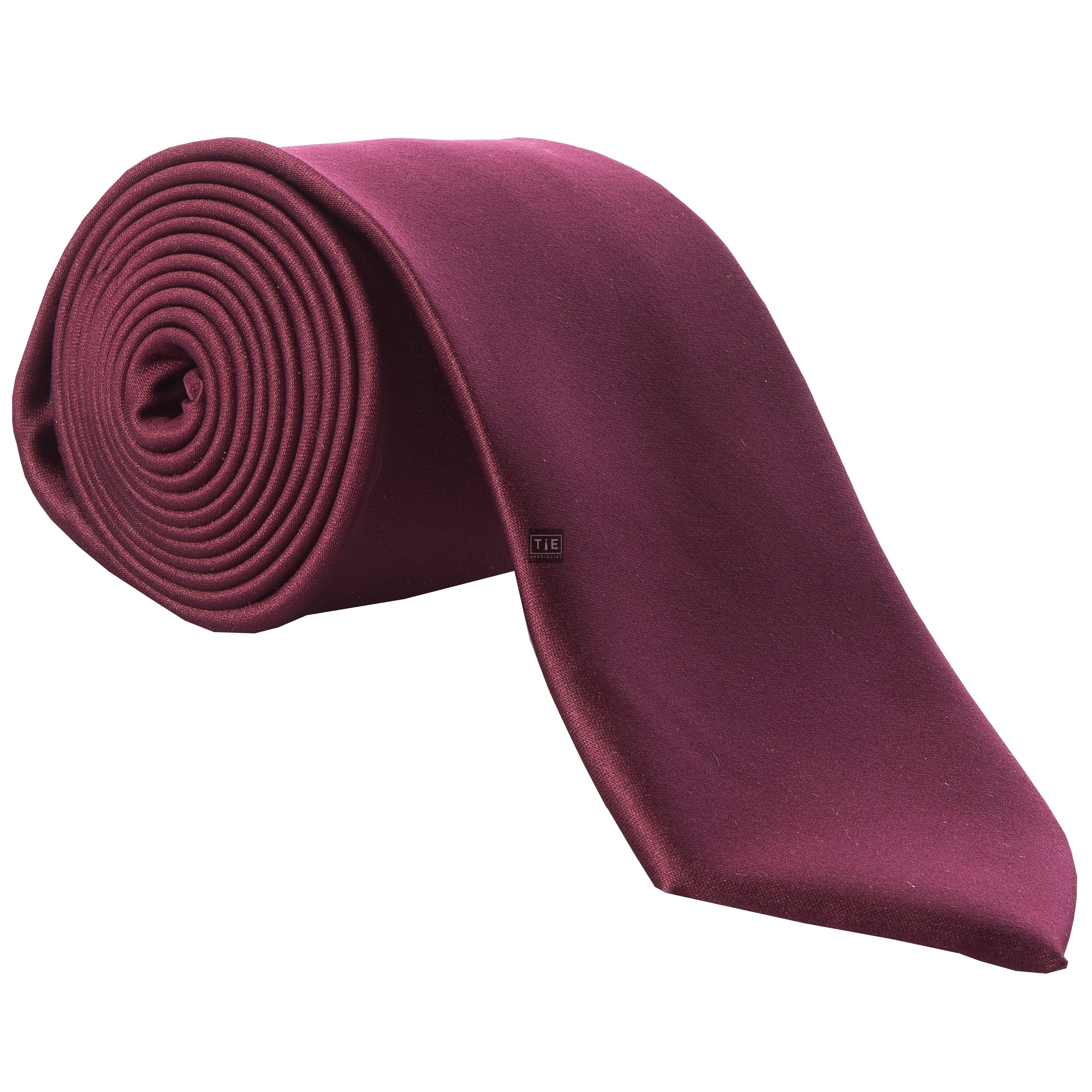 Wine Satin Tie with Matching Pocket Square