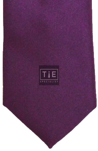 Berry Satin Tie with Matching Pocket Square